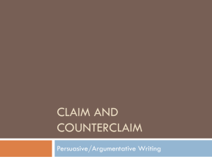 Claim and Counterclaim