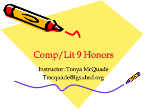 Comp/Lit 9 Honors