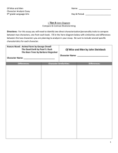 Tier A – Character Essay Packet