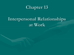 Chapter 13 Interpersonal Relationships at Work