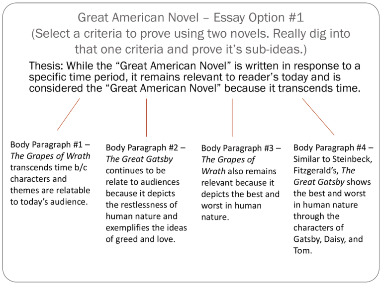 great american novel essay