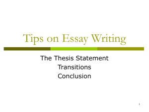 Tips on Essay Writing