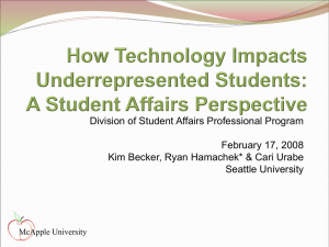 How Technology Impacts Underrepresented Students: A Student