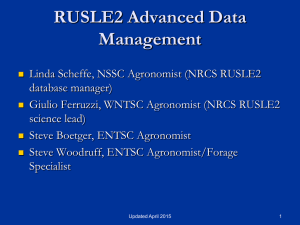 RUSLE2 Advanced Data Management