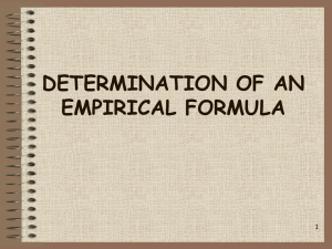 Empirical Formulas and Molar Mass Notes