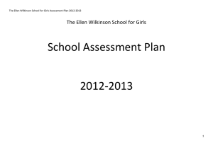 The Ellen Wilkinson School for Girls Assessment Plan 2012