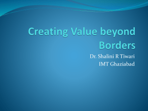 Creating Value beyond Borders