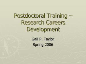Research Career Developments