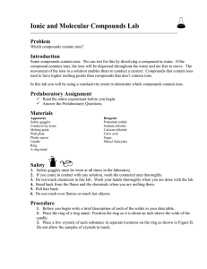 Lab instructions procedure sheet