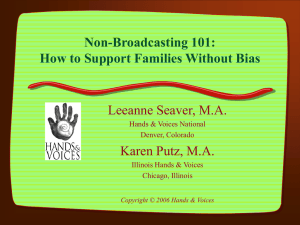 Non-Broadcasting 101 How to Support Families Without Bias