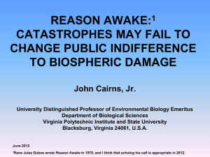 reason awake: catastrophes may fail to change public indifference