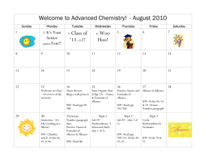 Welcome to Advanced Chemistry! - August 2010 Sunday Monday