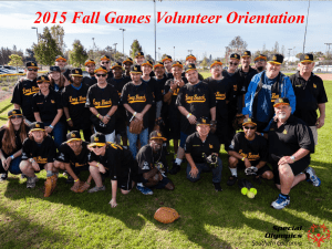 2015 Fall Games Volunteer Orientation