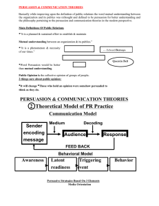 PERSUASION & COMMUNICATION THEORIES 2 Theoretical