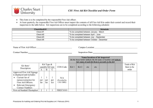 First Aid Kit Audit and Ordering Form