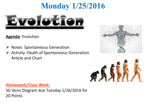 Student Notes Week 4 Spontaneous Generation and Biogenesis