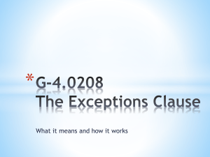 G-4.0208 The Exceptions Clause