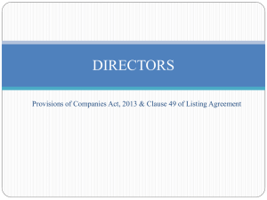Provisions related to Directors