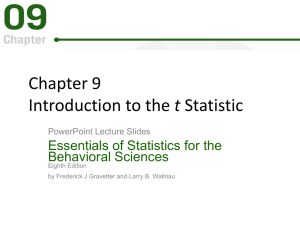 Introduction to the t statistic