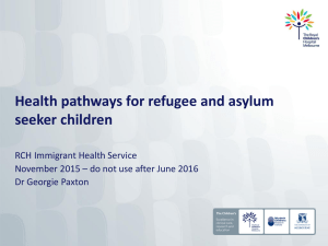 Health pathways for refugee and asylum seeker children