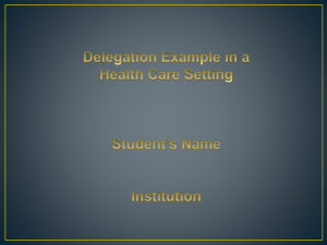 PPT Delegation Example in a Health Care Setting