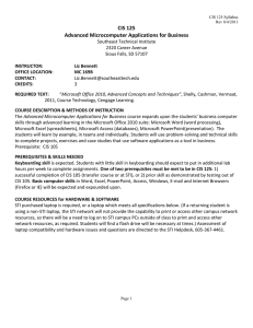 CIS 125 Advanced Micro Apps syllabus 2011-2012-1