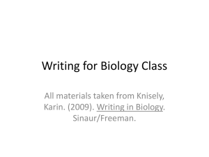 How to Write in Biology