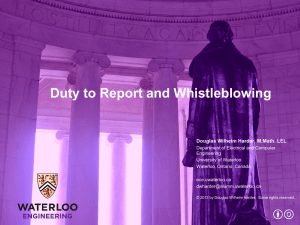 Duty to Report and Whistleblowing