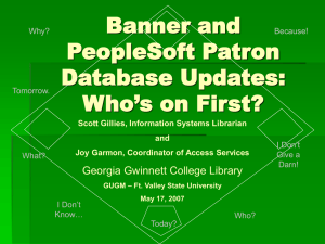 Banner and PeopleSoft Patron Database Updates