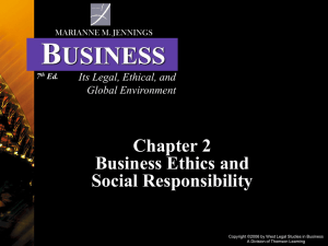 Jennings 7th Ed. Business-Legal Ethical Global