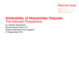 Arbitrability of Shareholder Disputes