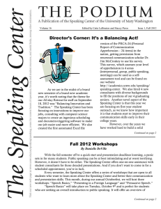 Newsletter Fall 2012 - Academics