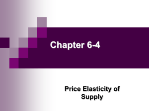 Chapter 6-4 The Elasticity of Supply PPT