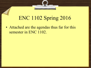 Weekly Agendas for ENC 1102