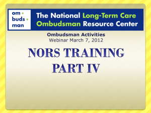 PowerPoint - National Long Term Care Ombudsman Resource Center