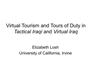 virtual tourism and tours of duty in tactical iraqi and