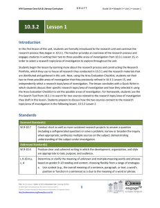 Grade 10 ELA Module 3, Unit 2, Lesson 1