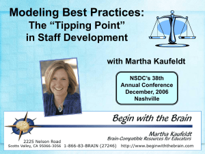 Modeling Best Practices: The “Tipping Point”