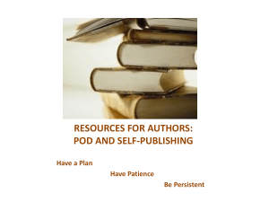 resources for authors: pod and self-publishing