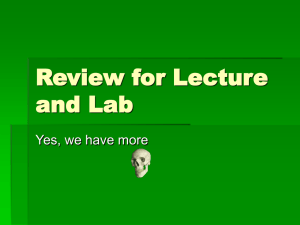 Review for Lecture and Lab - Sinoe Medical Association