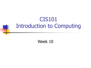 CIS101 week 10v2 - Seidenberg School of Computer Science