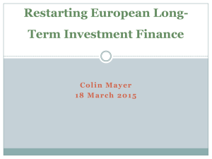 EIB Presentation - Restarting European Long Term Investment