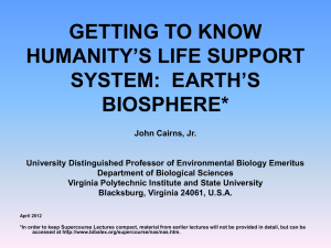 getting to know humanity's life support system: earth's biosphere