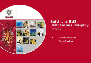 Building an EMS database on a company intranet