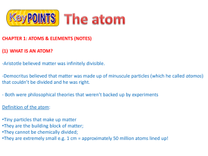 WHAT IS AN ATOM?