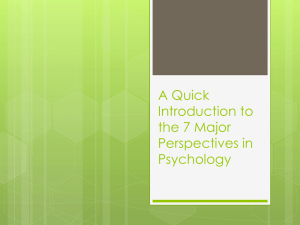 7 Major Perspectives in Psychology