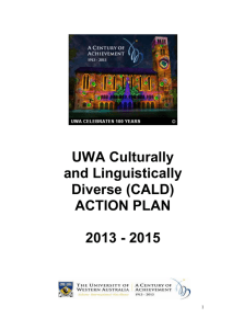 uwa cald action plan: 2013 - 2015 - Human Resources
