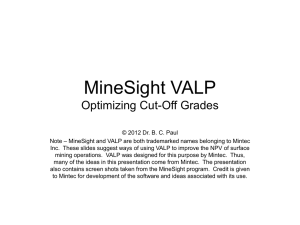 MineSight VALP Optimizing Cut