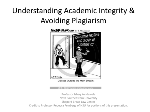 Avoiding Plagiarism & Understanding Academic Integrity