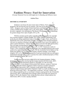 Fashion Piracy: Fuel for Innovation